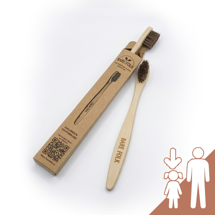 Plastic free horse bristle bamboo children's toothbrush